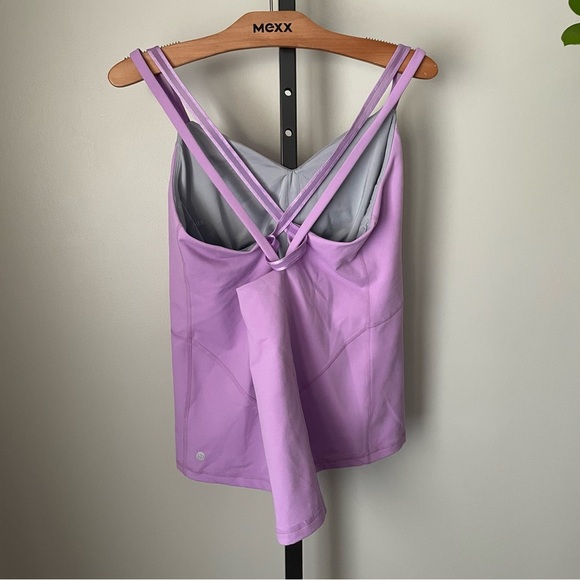 Zella Strappy Activewear Tank Top Shelf Bra Gym Workout Purple Size XL - Picture 4 of 6